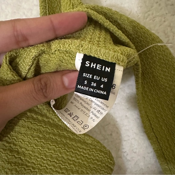 SHEIN Green Halter Tie Front Top Y2K Style - Picture 2 of 4